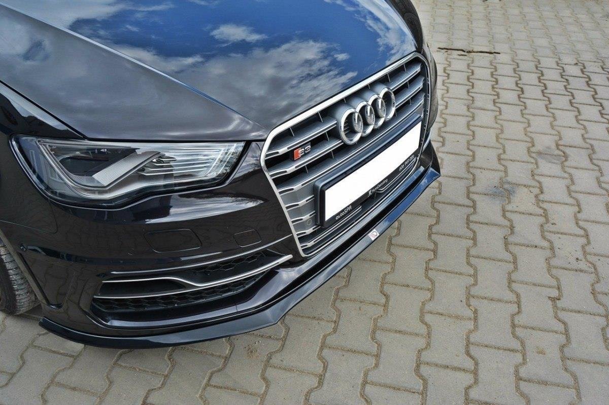 Street+ Spoilerlippe Front Ansatz passend für Audi S3 / A3 S-Line 8v Hatchback / Sportback schwarz Hochglanz