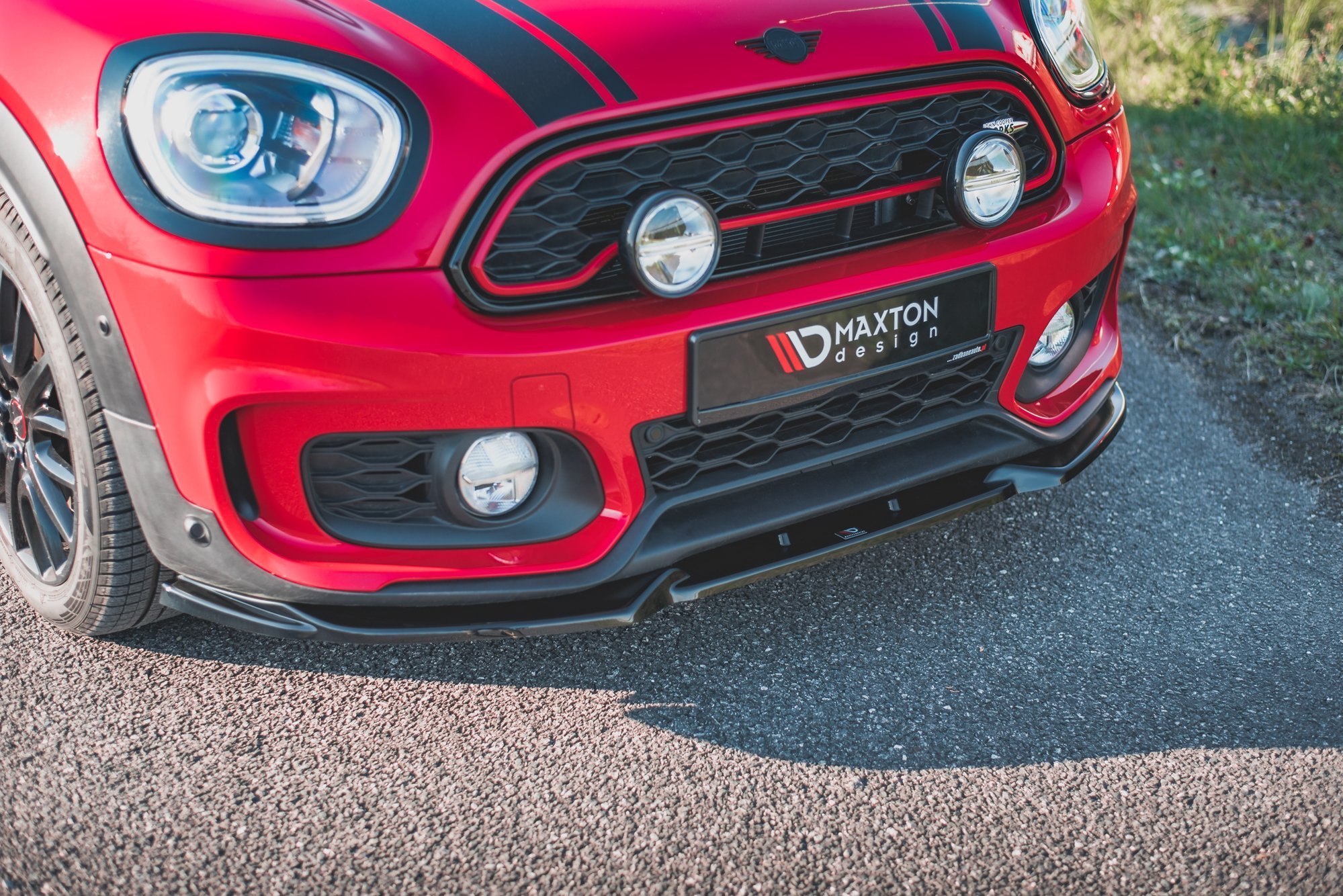 Street+ Spoilerlippe Front Ansatz V.1 passend für Mini Countryman Mk2 F60 JCW schwarz Hochglanz