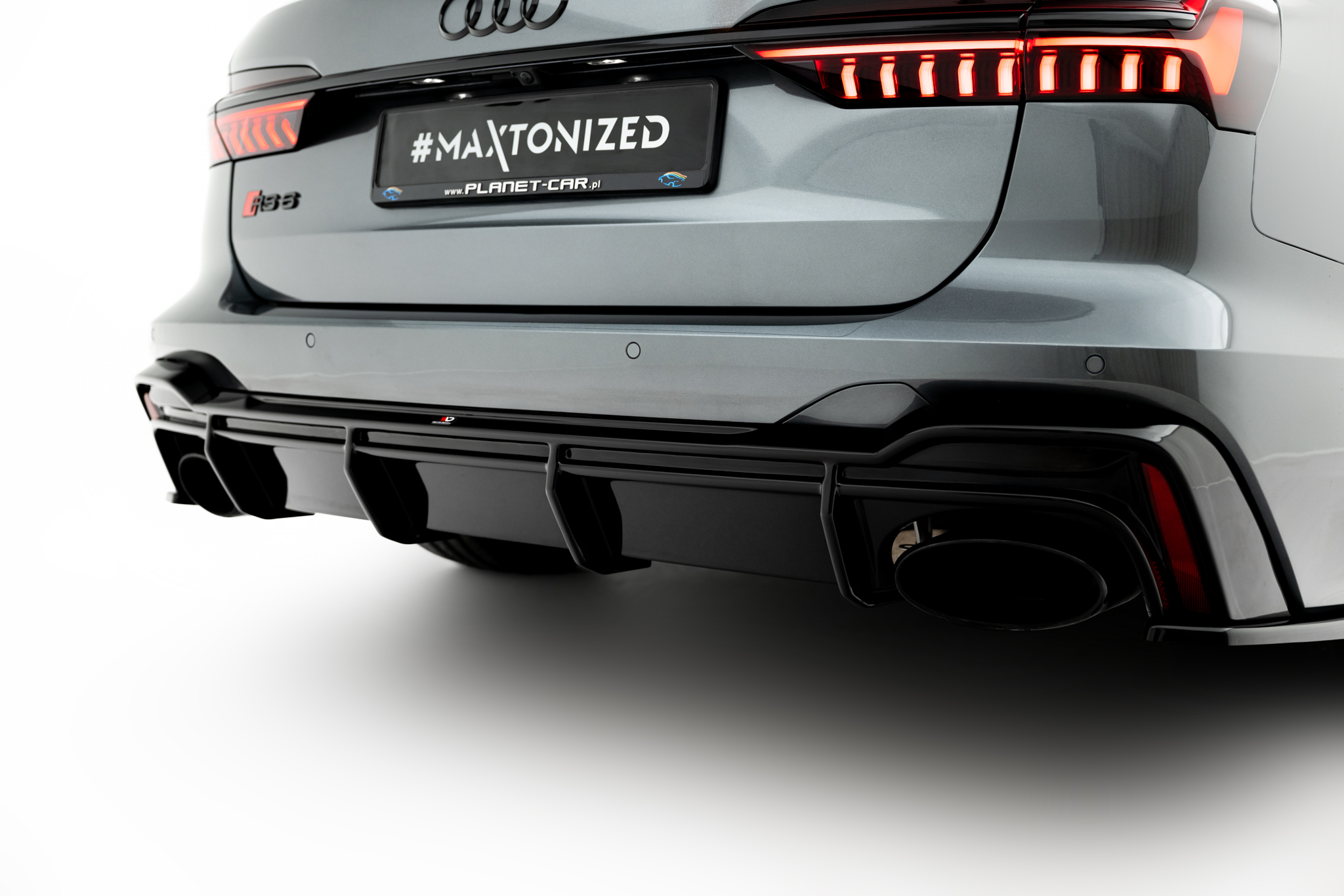 Street+ Heck Ansatz Diffusor passend für Audi RS6 C8 / C8 FL schwarz Hochglanz
