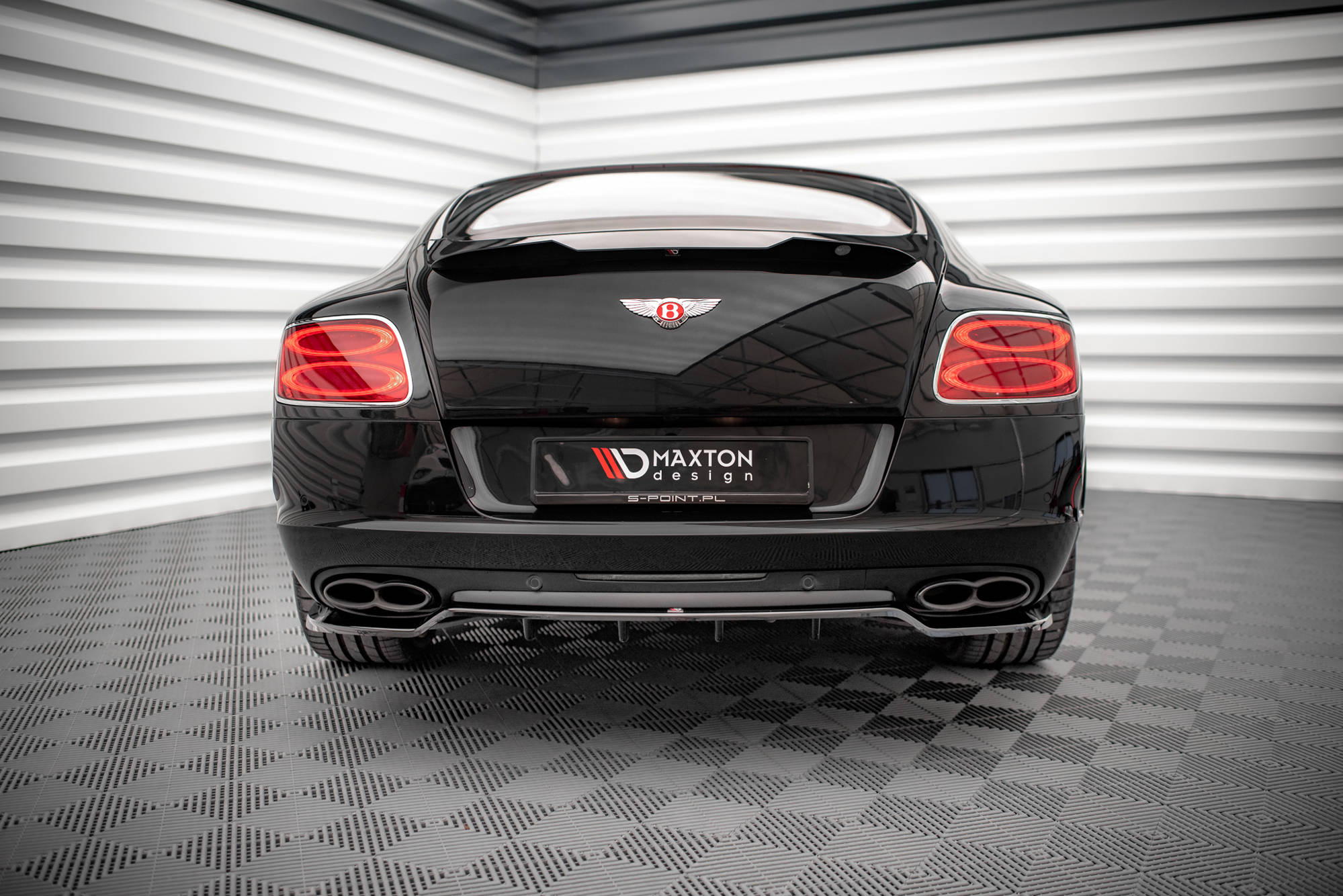 Diffusor Heckansatz passend für Bentley Continental GT V8 S Mk2 schwarz Hochglanz