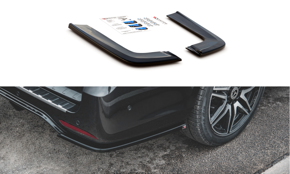 Street+ Heck Ansatz Flaps V.2 passend für Mercedes V-Klasse AMG-Line W447 FL schwarz Hochglanz