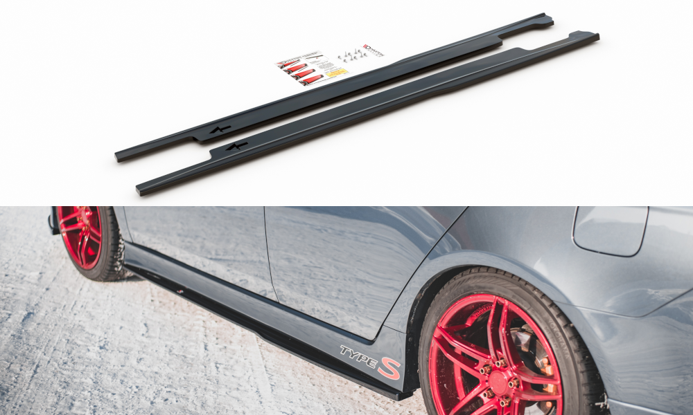 Street+ Seitenschweller Leisten V.2 passend für Honda Accord Mk7 Type-S schwarz Hochglanz