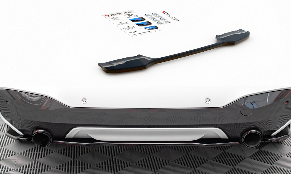 Street+ Mittlerer Diffusor Heck Ansatz passend für BMW X1 M-Paket F48 / F48 FL schwarz Hochglanz