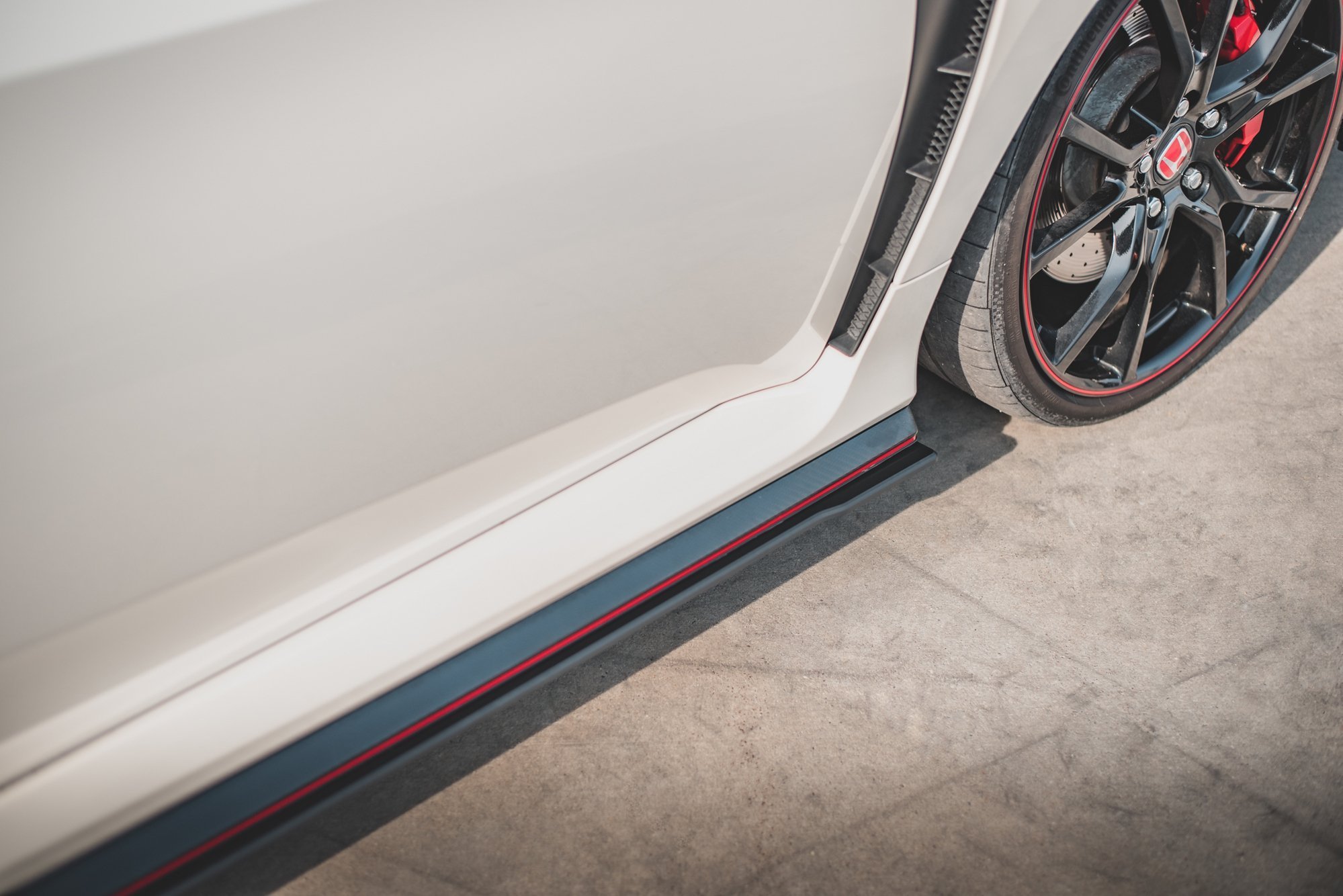 Street Pro Seitenschweller Leisten V.2 passend für Honda Civic X Type-R rot