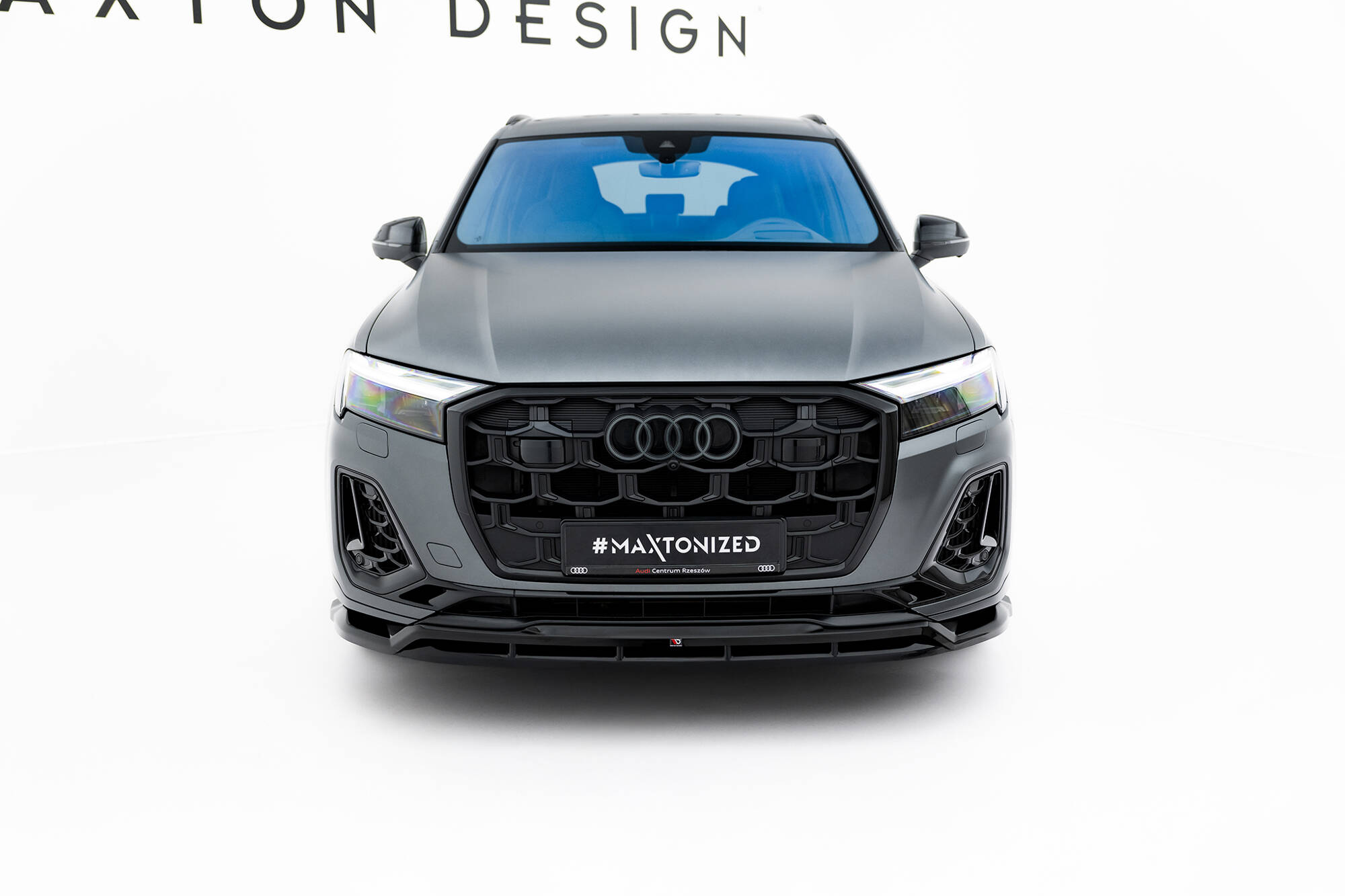 Street+ Spoilerlippe Front Ansatz passend für Audi Q7 S-Line / SQ7 Mk2 FL 2 schwarz Hochglanz