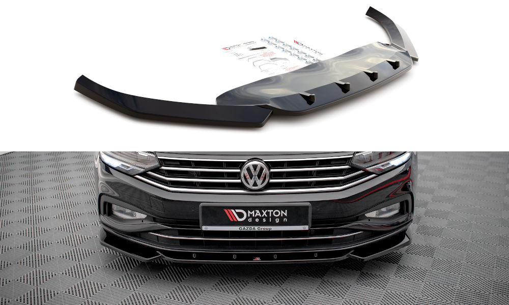 Street+ Spoilerlippe Front Ansatz V.1 passend für VW Passat B8 FL schwarz Hochglanz
