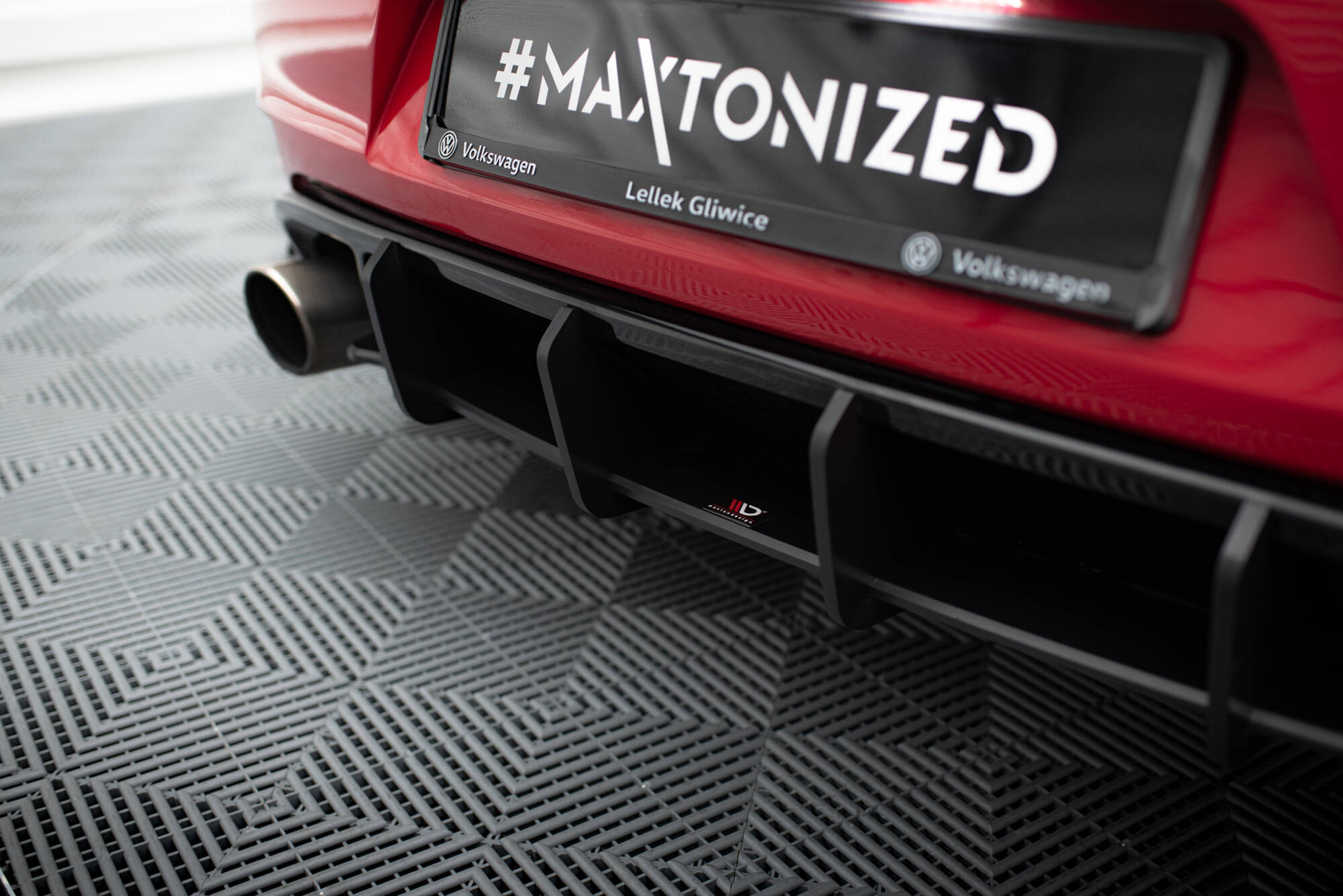 Street Pro Heckschürze Heck Ansatz Diffusor V.2 passend für VW Golf GTI Mk6 rot