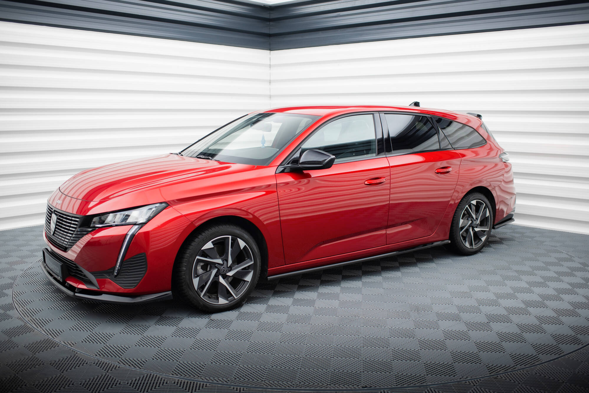 Street+ Seitenschweller Leisten passend für Peugeot 308 SW Mk3 schwarz Hochglanz