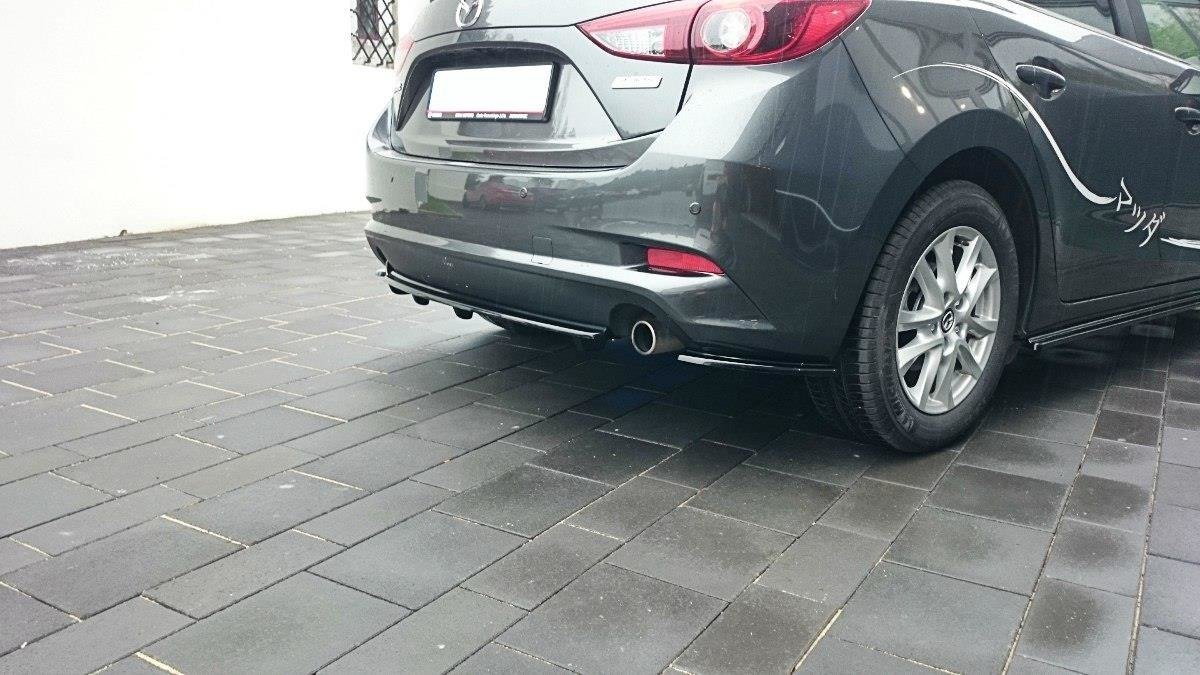Mittlerer Diffusor Heck Ansatz für Mazda 3 BN Mk3 Facelift DTM LOOK schwarz matt