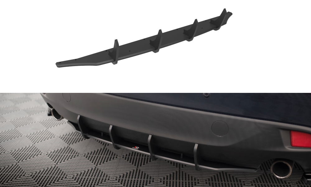 Street Pro Heckschürze Heck Ansatz Diffusor passend für Mazda 3 Mk3 schwarz-rot