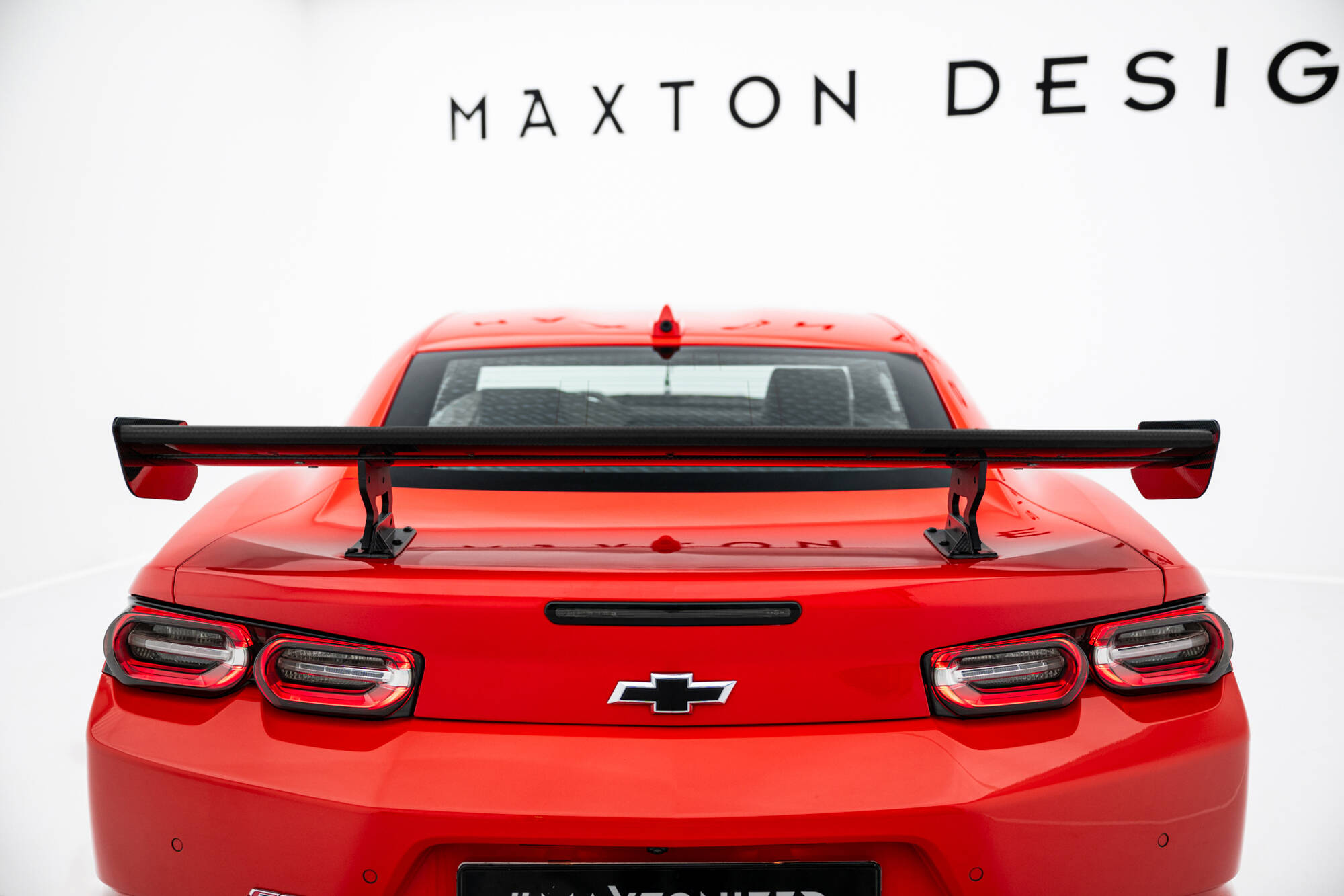 Carbon Heck Spoiler Heckflügel Standfuß Innen passend für Chevrolet Camaro SS Mk6 FL