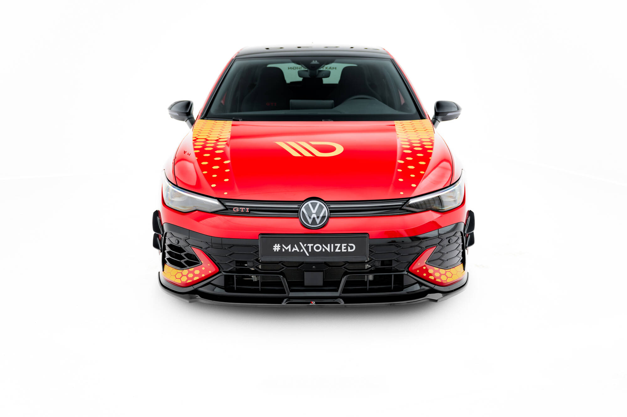 Street+ Spoilerlippe Front Ansatz V.3 passend für VW Golf GTI Clubsport Mk8 FL schwarz Hochglanz