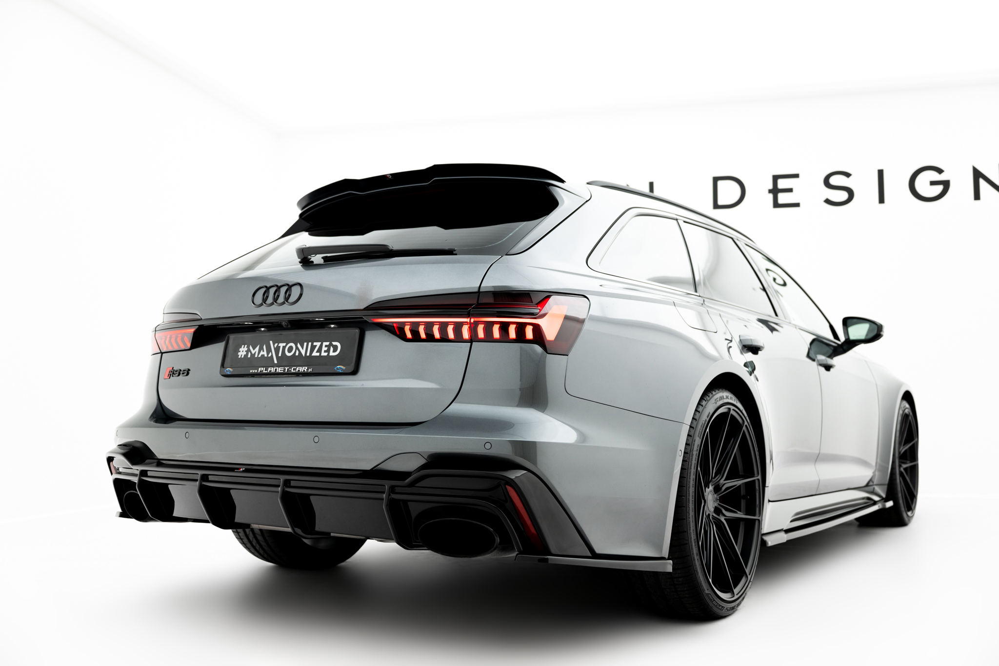 Street+ Heck Ansatz Diffusor passend für Audi RS6 C8 / C8 FL schwarz Hochglanz