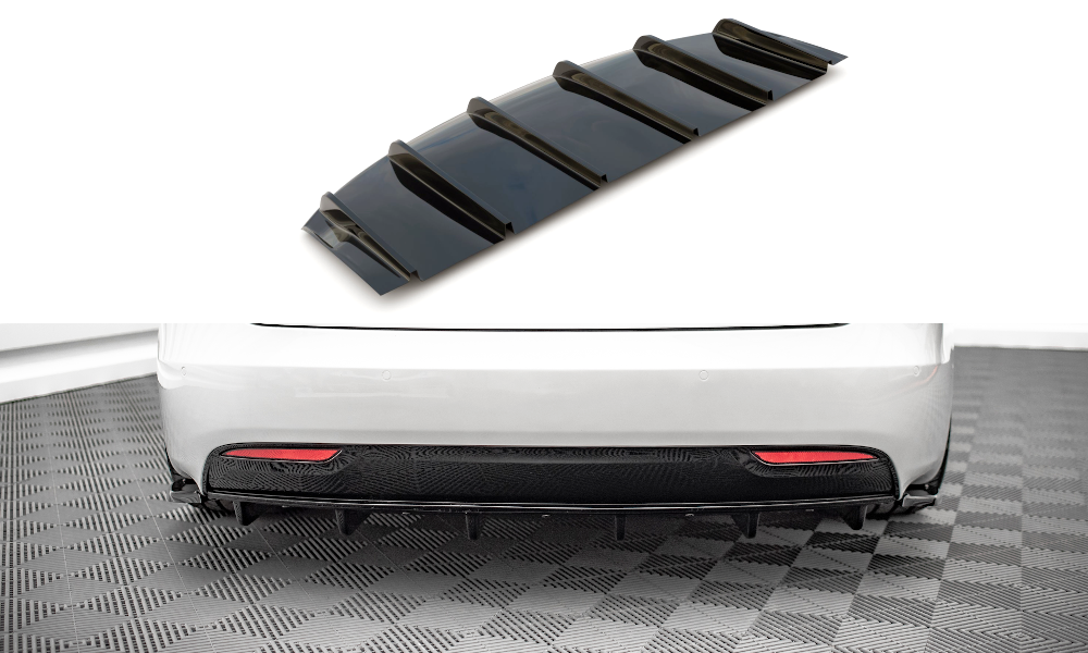 Heckansatz Diffusor passend für Tesla Model S FL schwarz Hochglanz
