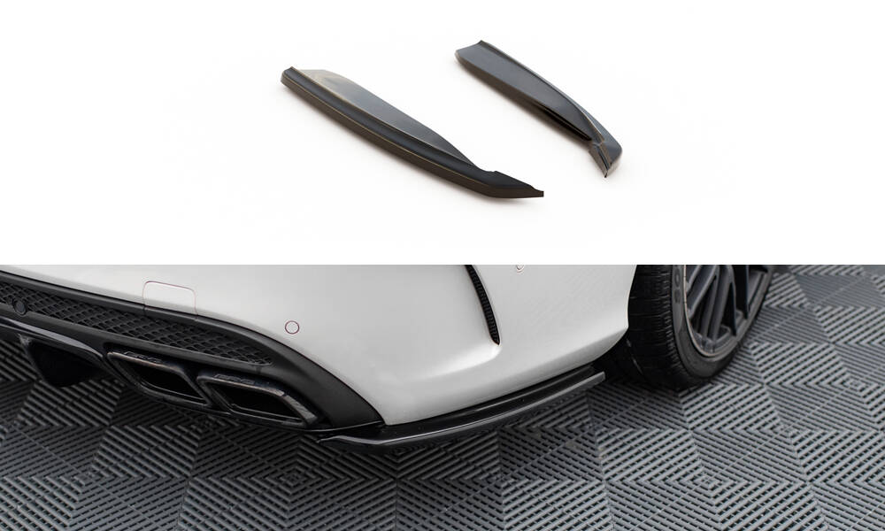 Street+ Heck Ansatz Flaps passend für Mercedes C-Klasse S205 63 AMG schwarz Hochglanz