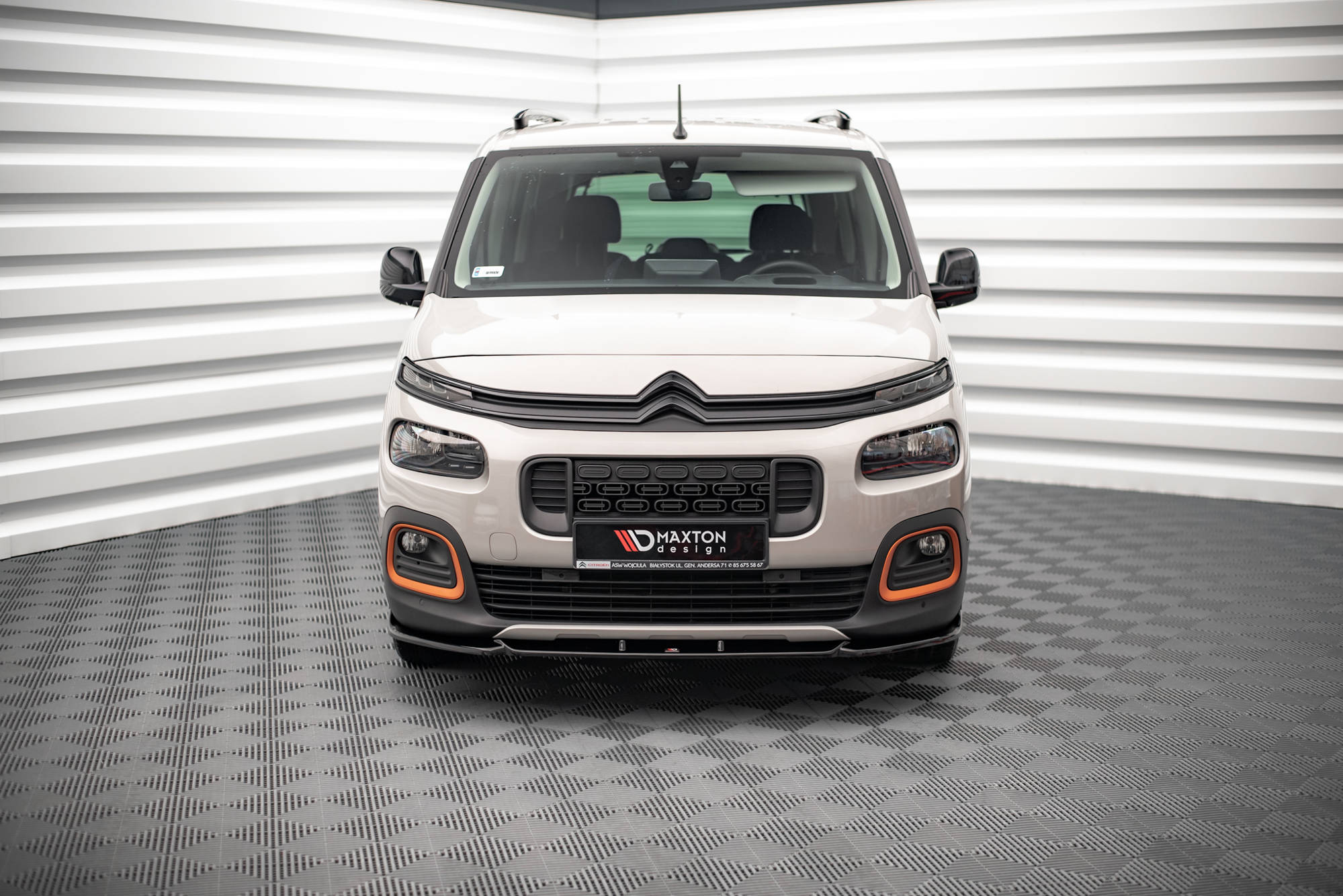 Street+ Spoilerlippe Front Ansatz passend für Citroen Berlingo Mk3 schwarz Hochglanz