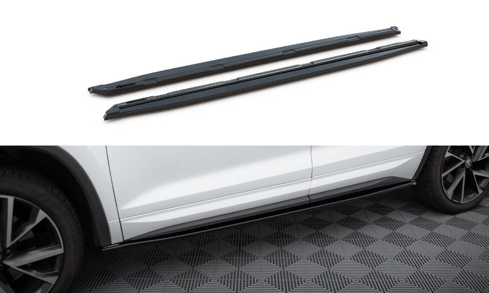 Seitenschweller Ansatz für Skoda Kodiaq Sportline/RS Mk1 / Mk1 Facelift schwarz Hochglanz