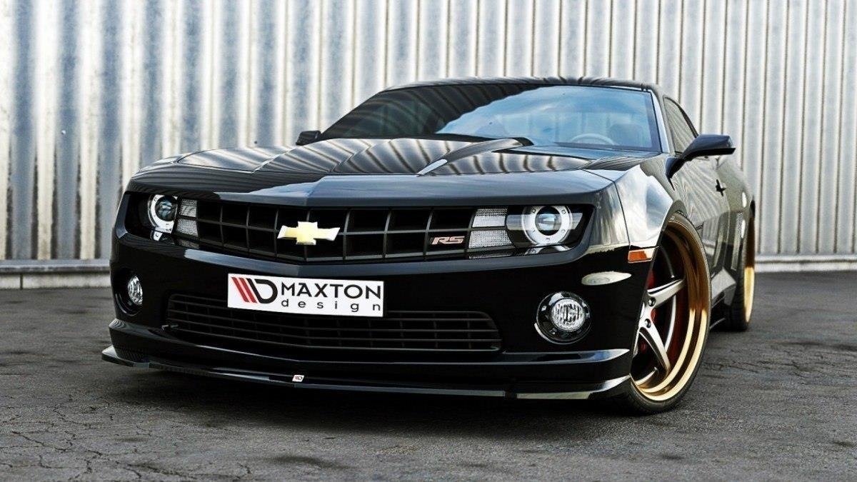Street+ Spoilerlippe Front Ansatz passend für Chevrolet Camaro SS Mk5 schwarz Hochglanz