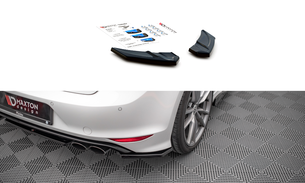 Street+ Heck Ansatz Flaps V.3 passend für VW Golf R Mk7 schwarz Hochglanz