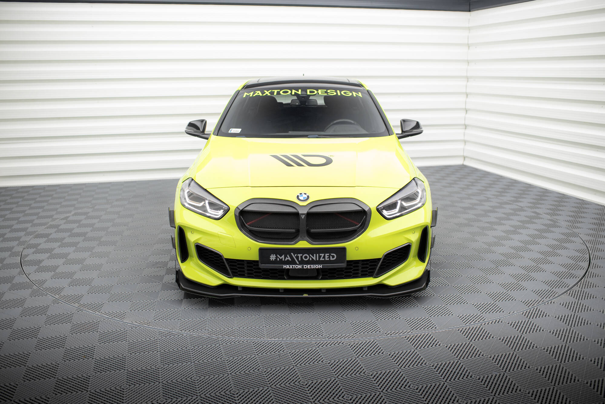 Street Pro Spoilerlippe Front Ansatz passend für BMW 1er F40 M-Paket / M135i rot+ Hochglanz Flaps