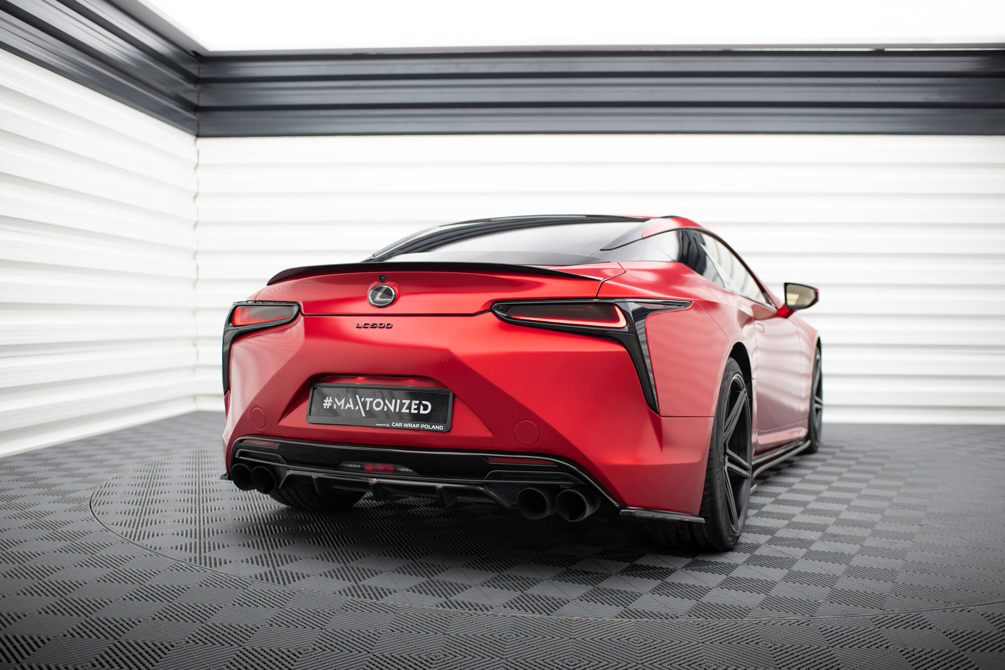 Street+ Heck Ansatz Diffusor passend für Lexus LC 500 schwarz Hochglanz