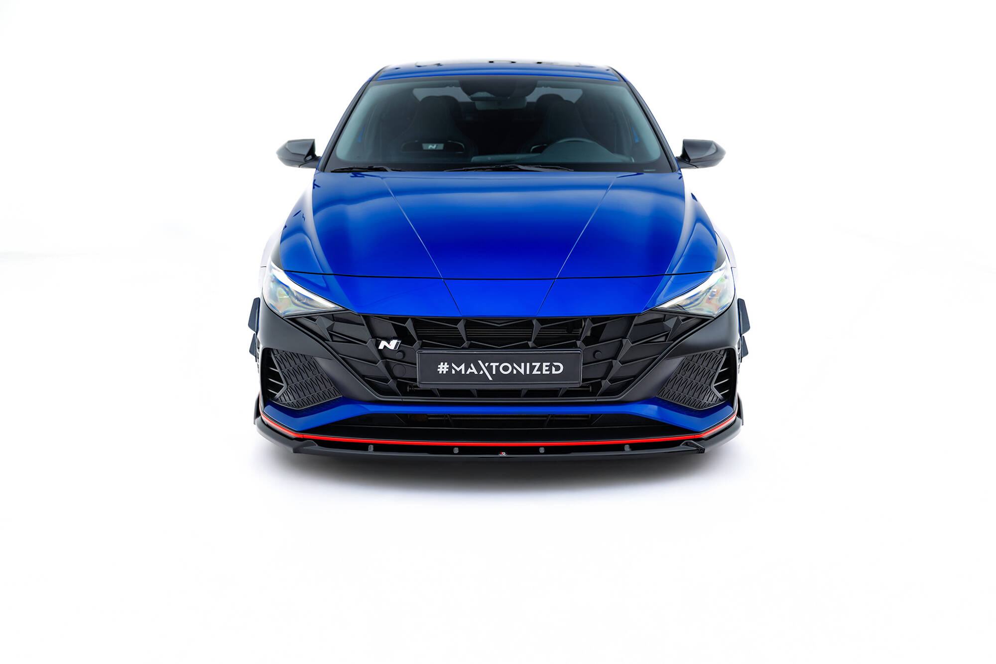 Street+ Spoilerlippe Front Ansatz V.2 passend für Hyundai Elantra N Mk7 schwarz Hochglanz