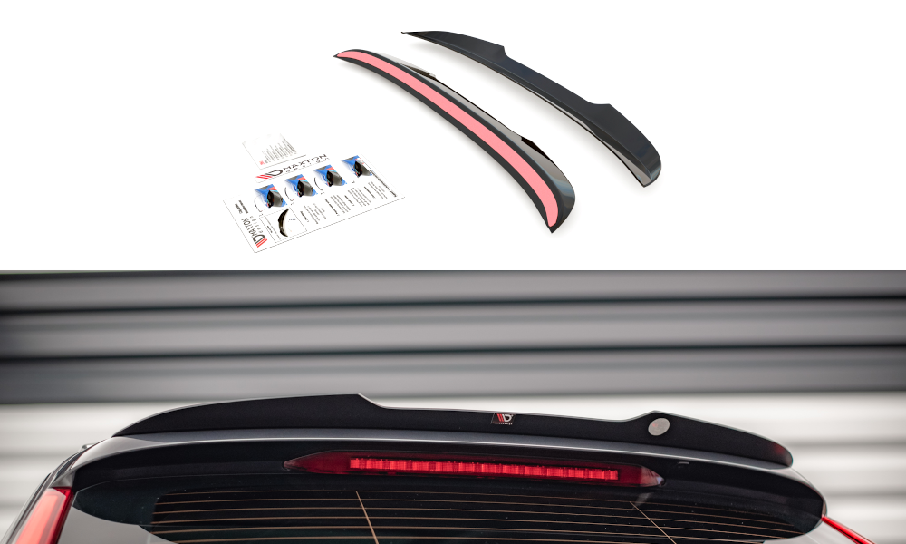 Heck Spoiler Aufsatz Abrisskante passend für Volvo V90 Mk2 schwarz Hochglanz