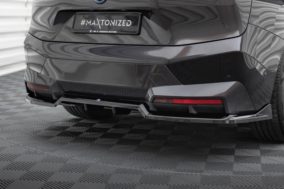Street+ Mittlerer Diffusor RACE Heck Ansatz passend für BMW iX M-Paket i20 schwarz Hochglanz