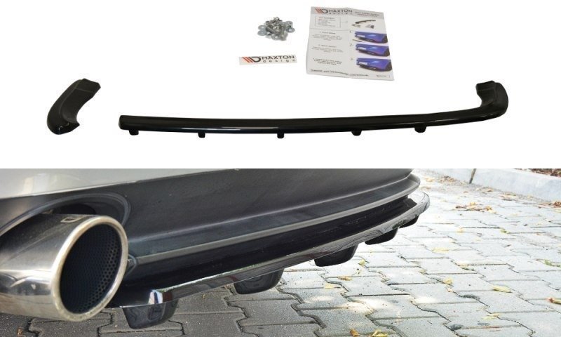 Street+ Mittlerer Diffusor Heck Ansatz passend für Alfa Romeo 159 im RACE schwarz Hochglanz