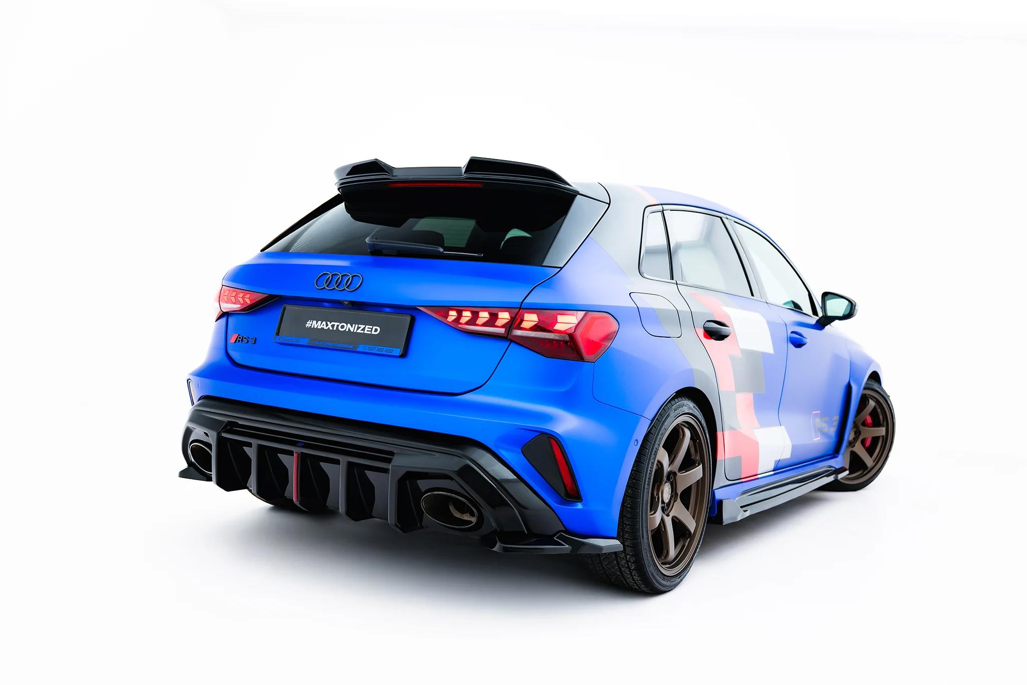 Diffusor Flaps V.1 passend für Audi RS3 Sportback 8Y Facelift schwarz Hochglanz