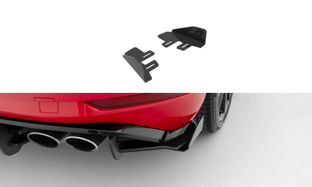 Hintere Seiten Flaps passend für VW Golf R Mk7 FL schwarz Hochglanz
