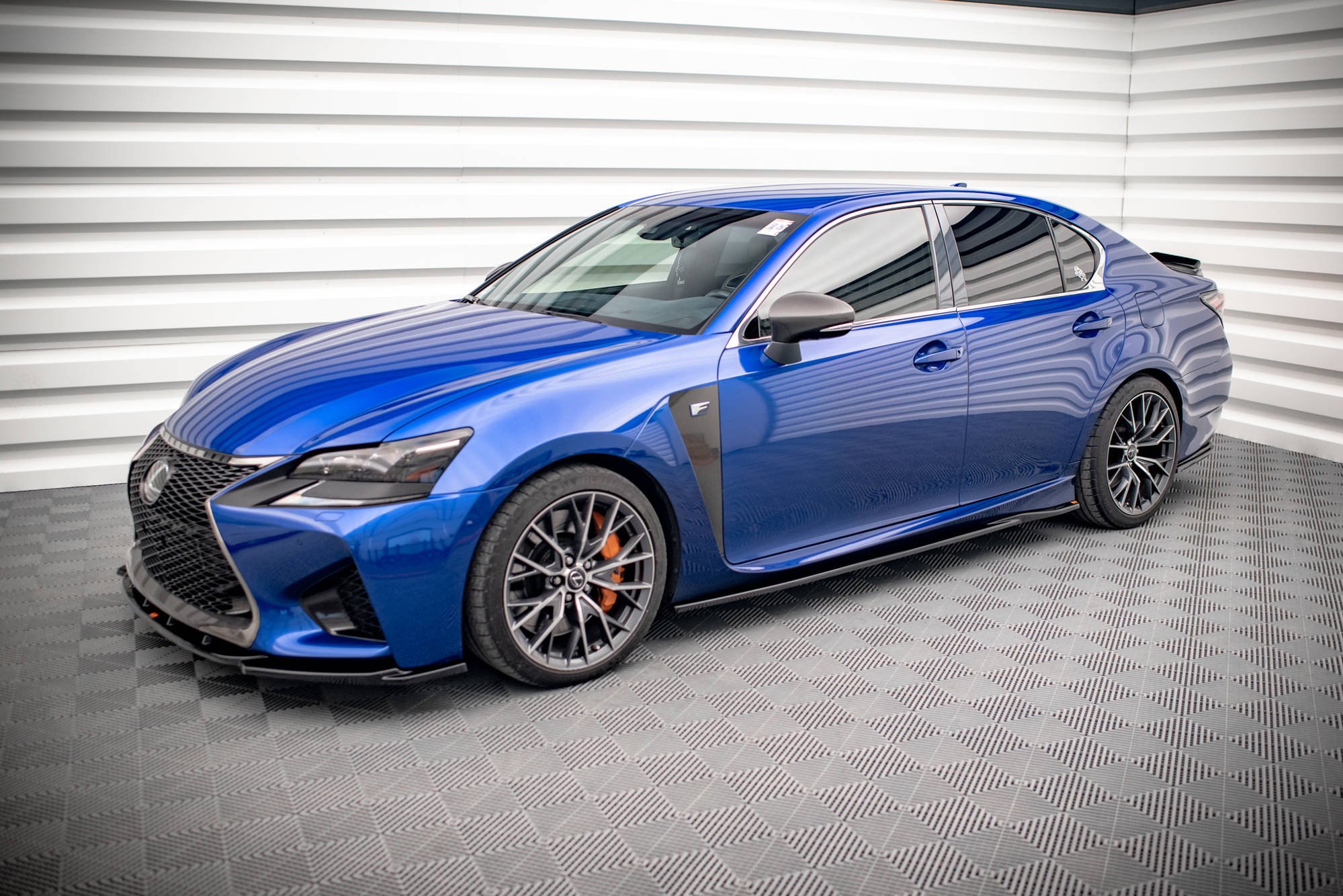 Street+ Seitenschweller Leisten passend für Lexus GS F Mk4 FL schwarz Hochglanz