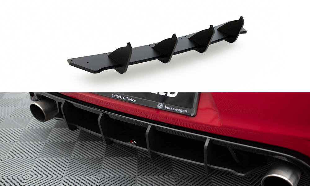 Street Pro Heckschürze Heck Ansatz Diffusor V.2 passend für VW Golf GTI Mk6 schwarz-rot