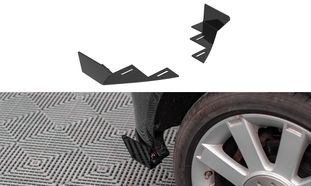 Hintere Seiten Flaps passend für Ford Fiesta ST Mk6 schwarz Hochglanz