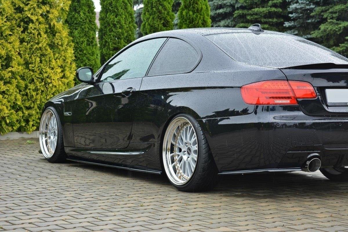 Seitenschweller Ansatz für BMW 3er E92 M Paket FACELIFT schwarz Hochglanz