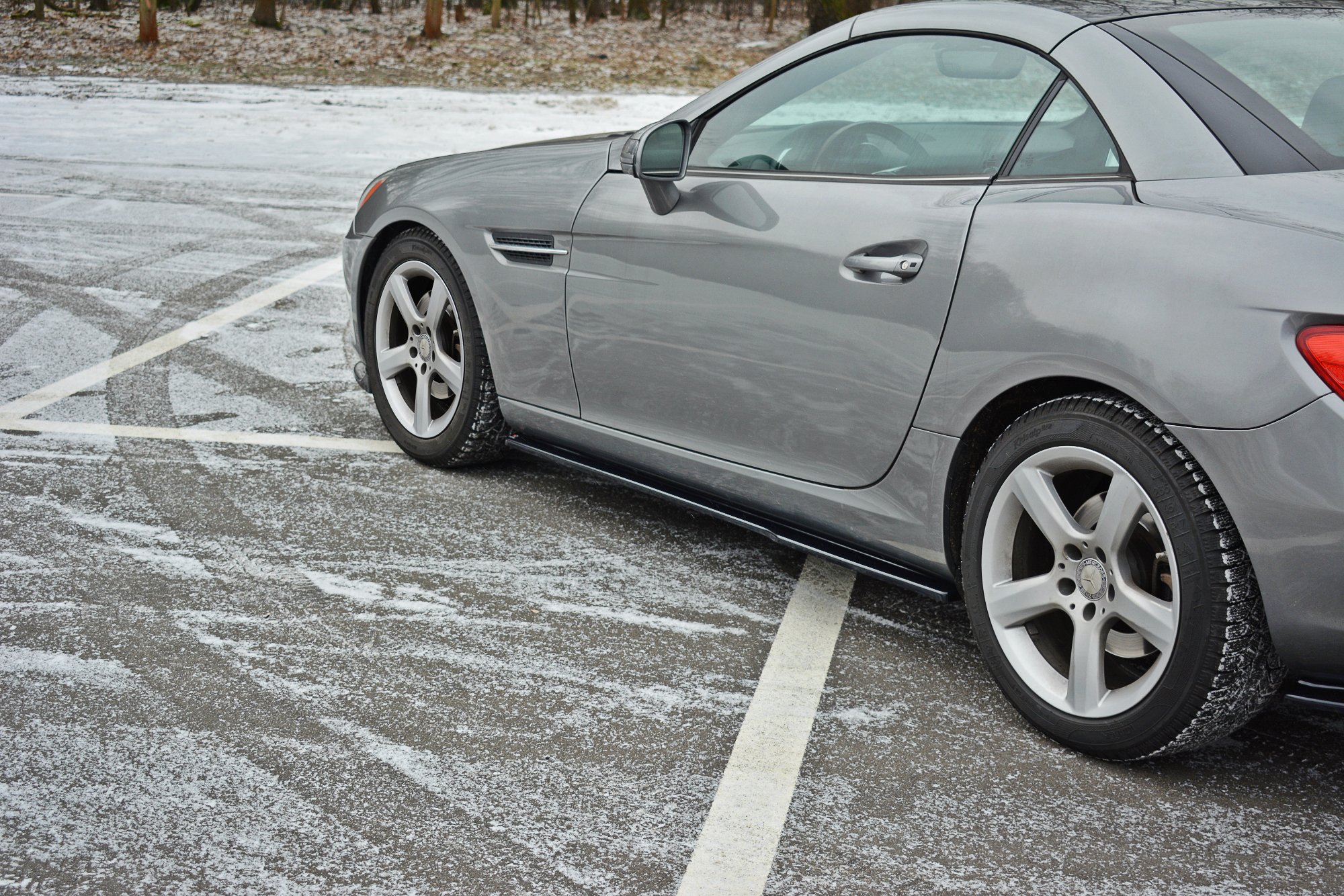 Seitenschweller Ansatz für Mercedes-Benz SLK R172 schwarz Hochglanz
