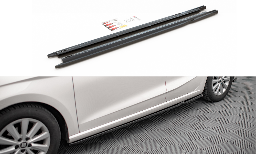 Street+ Seitenschweller Leisten V.2 passend für Seat Ibiza FR/ Standard Mk5 schwarz Hochglanz