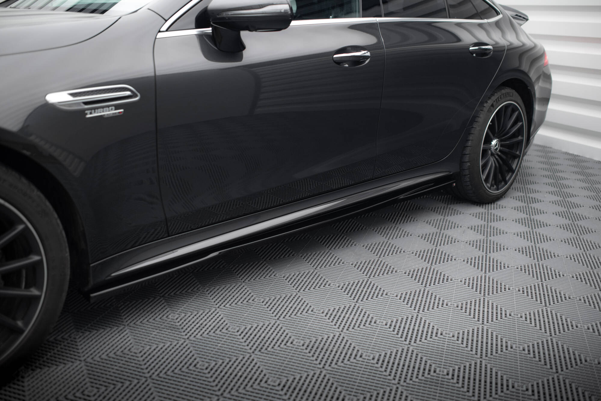Street+ Seitenschweller Leisten passend für Mercedes-AMG GT 53 4-Door Coupe X290 schwarz Hochglanz