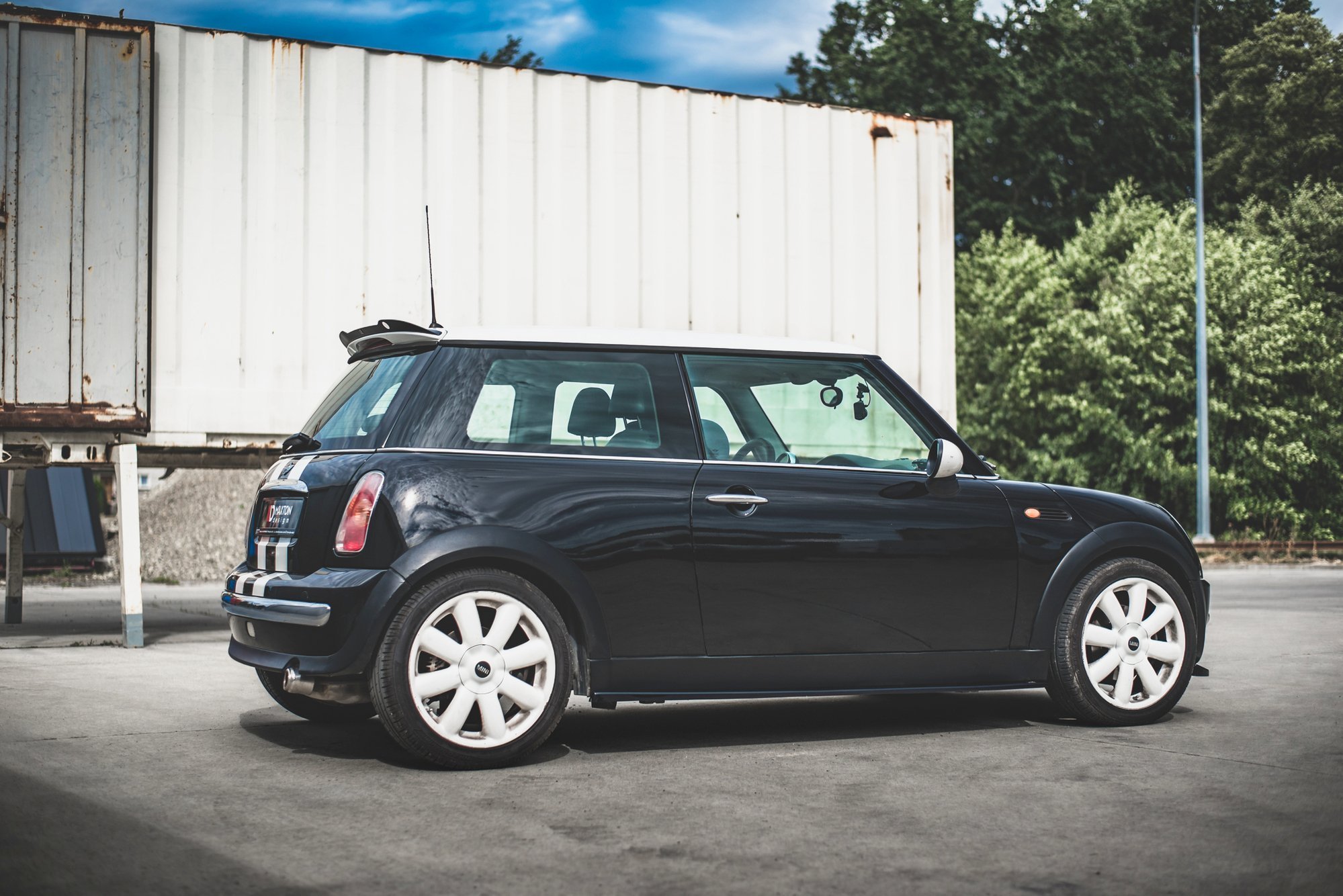 Spoiler CAP für Mini Cooper / One R50 schwarz Hochglanz