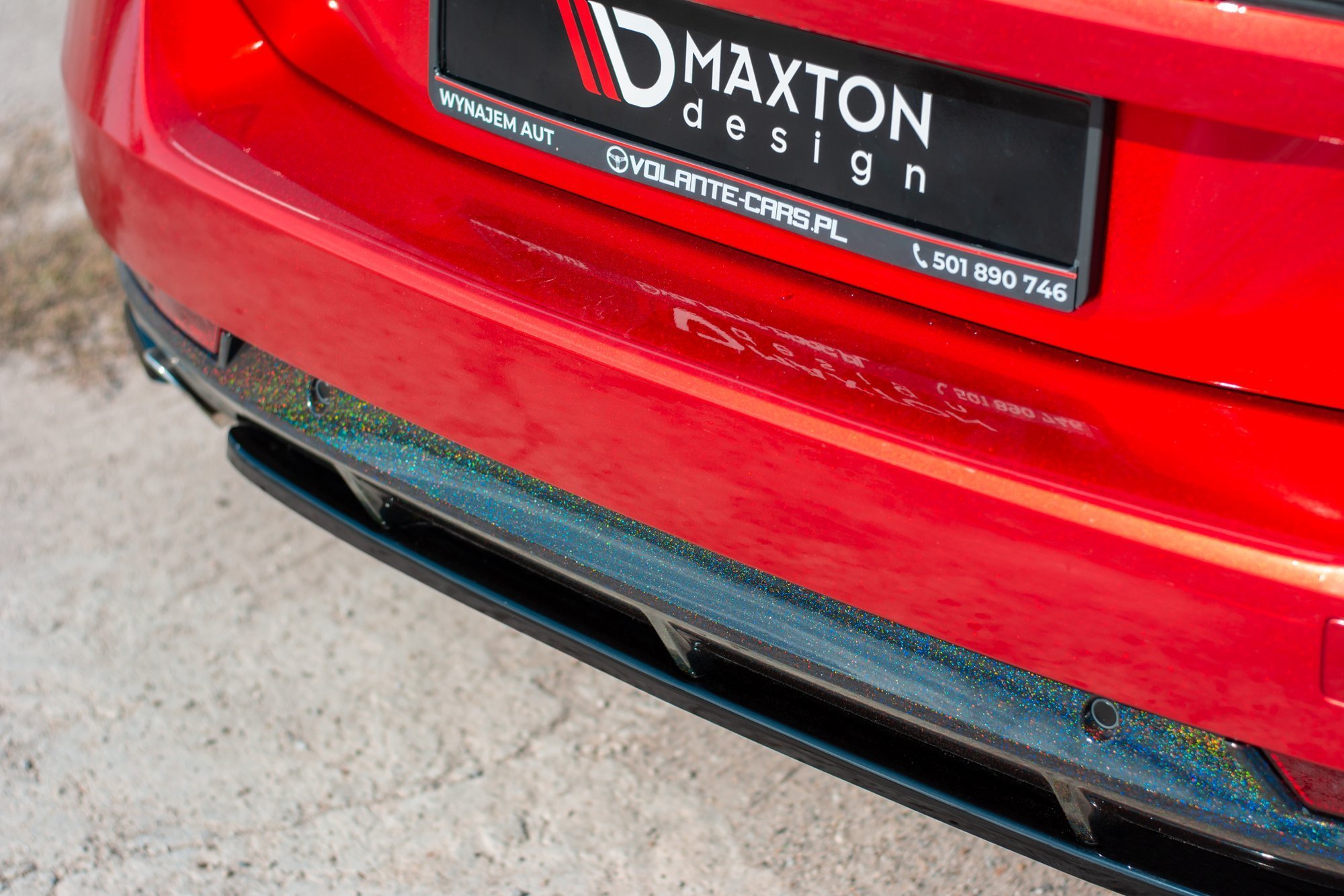 Mittlerer Diffusor Heck Ansatz für ohne vertikale balken Peugeot 508 SW Mk2 schwarz matt