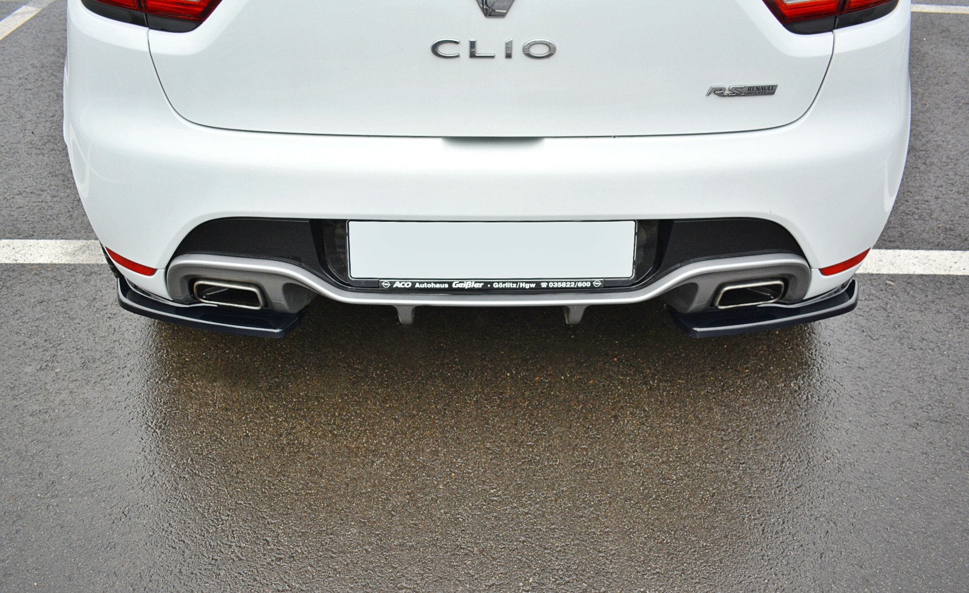 Heck Ansatz Flaps Diffusor für Renault Clio RS Mk4 schwarz Hochglanz