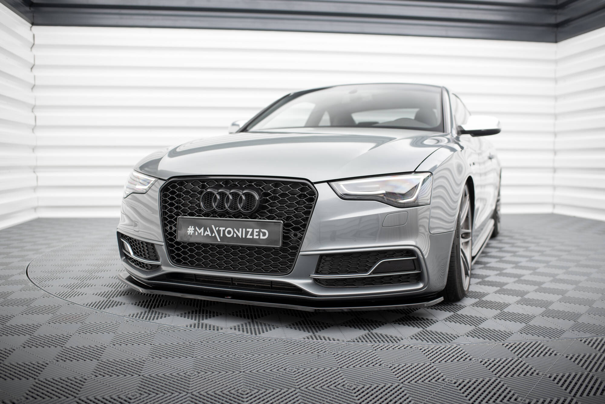 Street+ Spoilerlippe Front Ansatz V.2 passend für Audi S5 / A5 S-Line 8T FL schwarz Hochglanz
