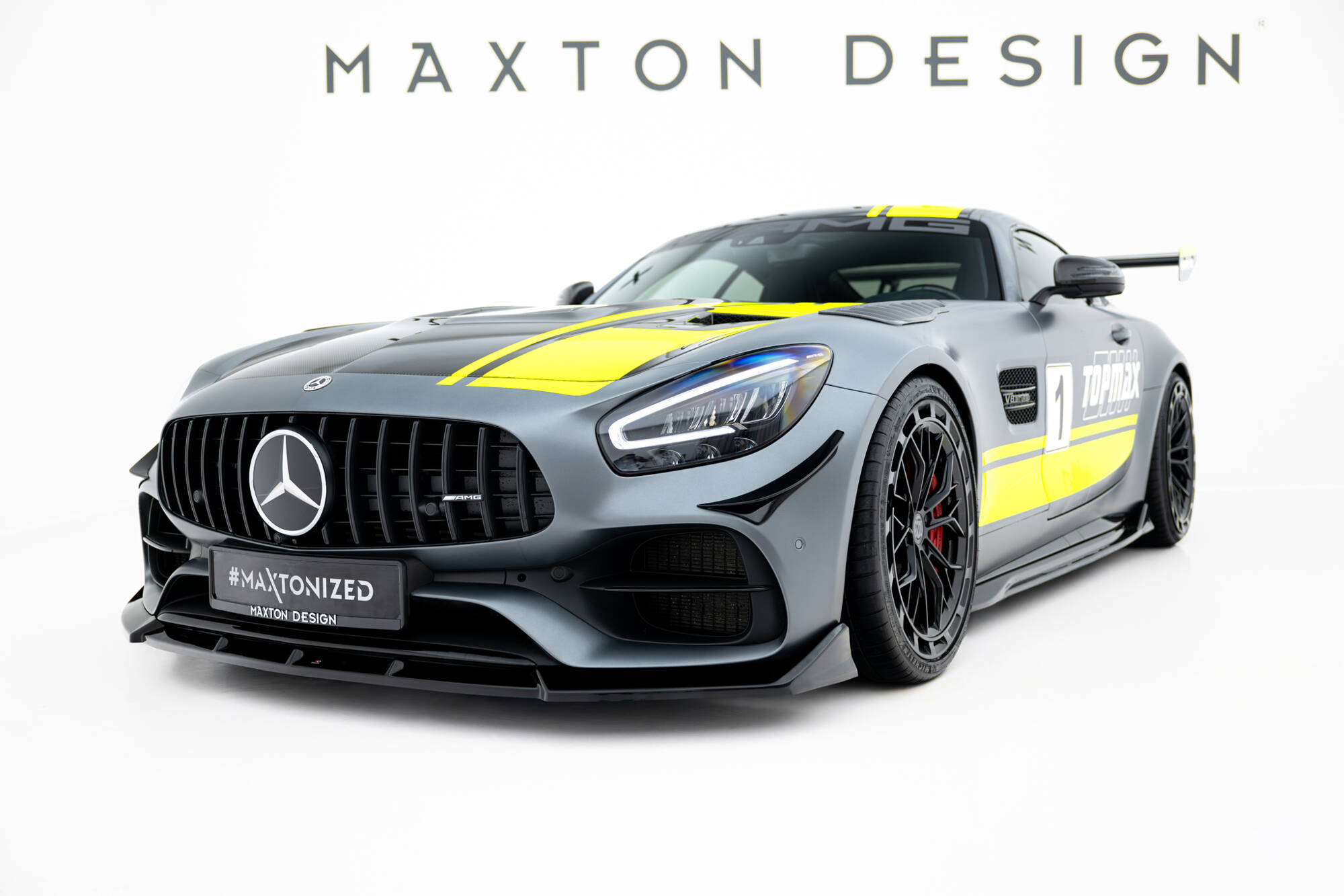 Street+ Spoilerlippe Front Ansatz passend für Mercedes-AMG GT C C190 FL schwarz Hochglanz