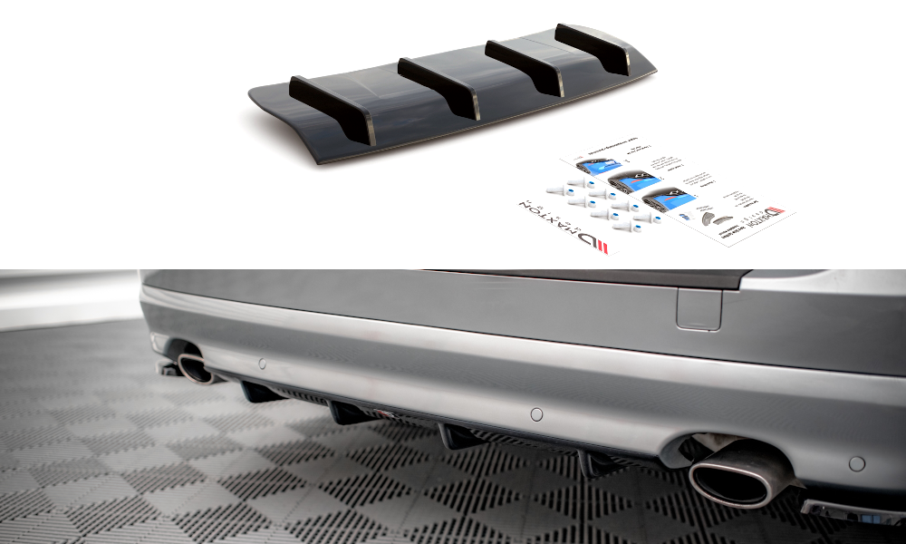 Street+ Heck Ansatz Diffusor passend für Volvo V70 Mk3 Carbon Look