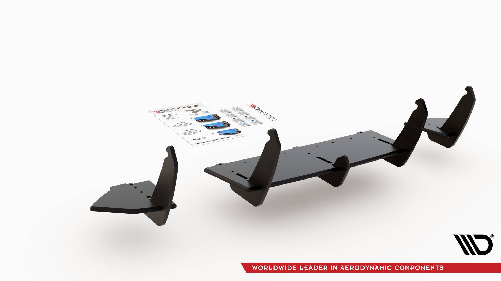 Street Pro Heckschürze Heck Ansatz Diffusor passend für Ford Focus RS Mk3 schwarz-rot