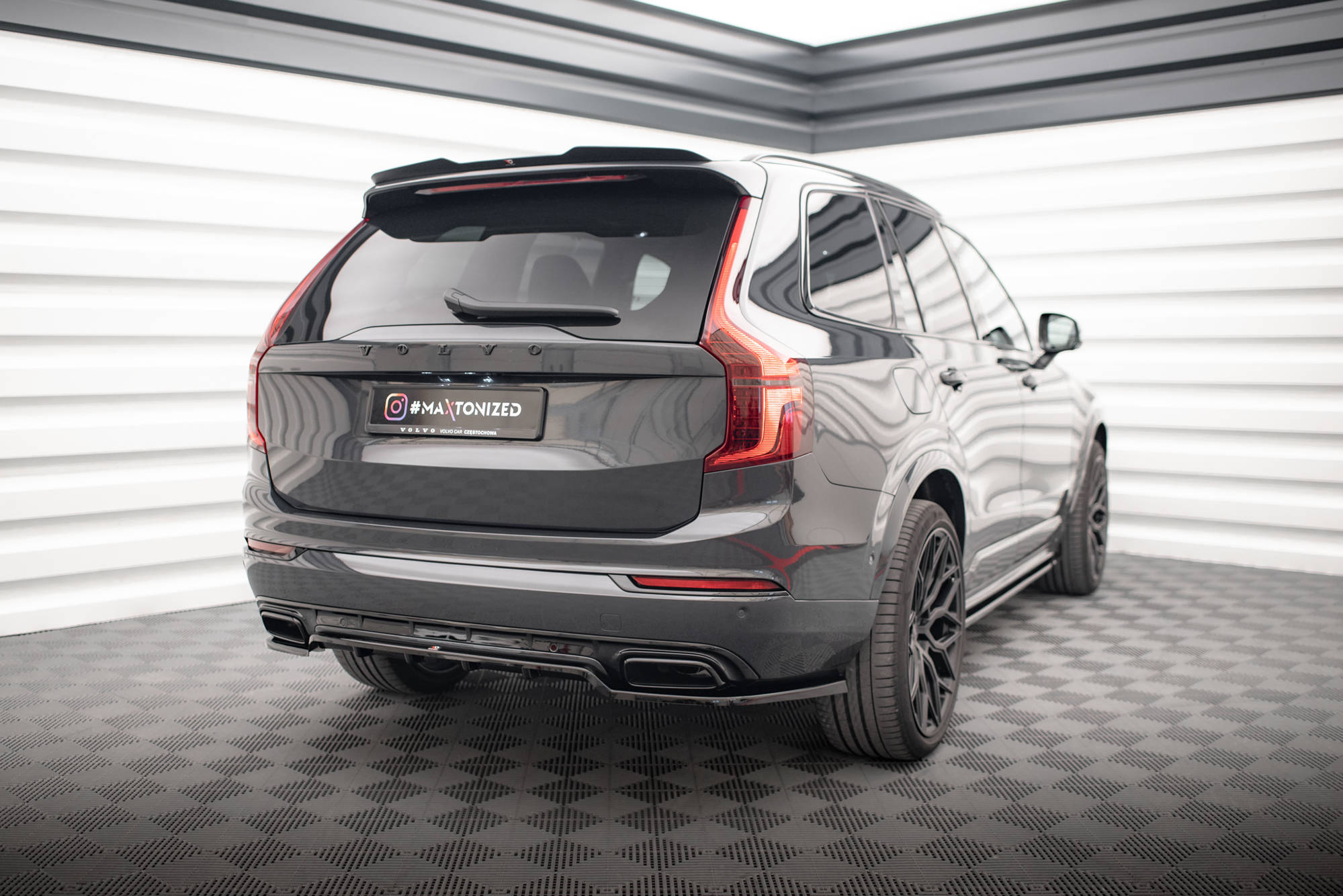 Heck Spoiler Aufsatz Abrisskante passend für Volvo XC90 R-Design Mk2 FL Carbon Look