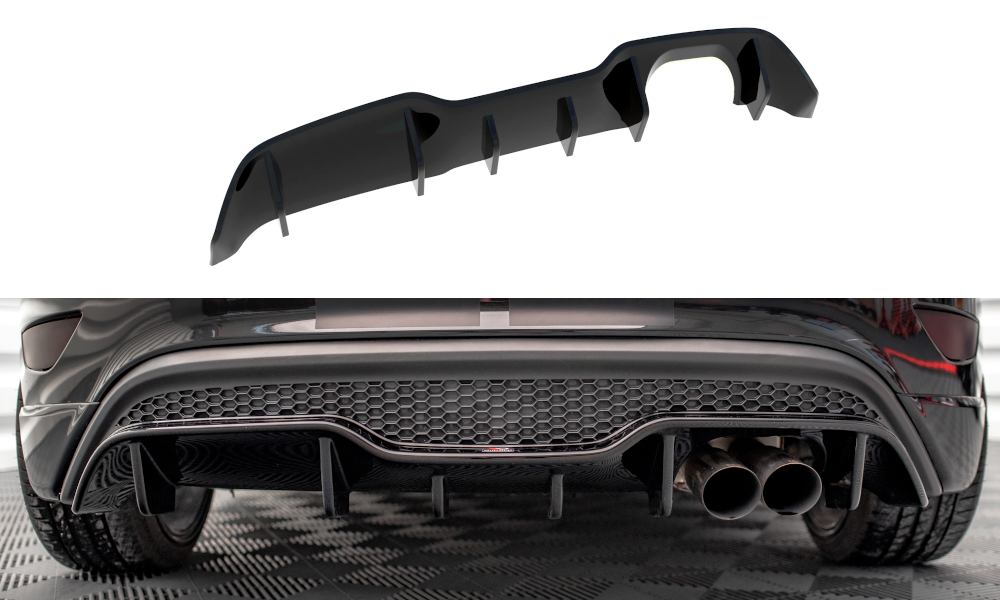 Street+ Heck Ansatz Diffusor passend für Ford Fiesta ST 5-Türige version Mk7 FL schwarz Hochglanz