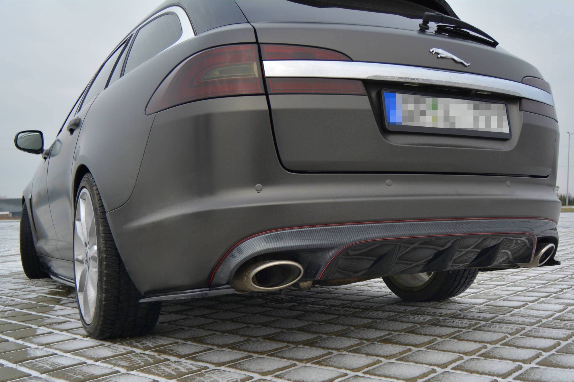 Heck Ansatz Flaps Diffusor für JAGUAR XF X250 MK1 SPORTBRAKE S-PACK schwarz Hochglanz
