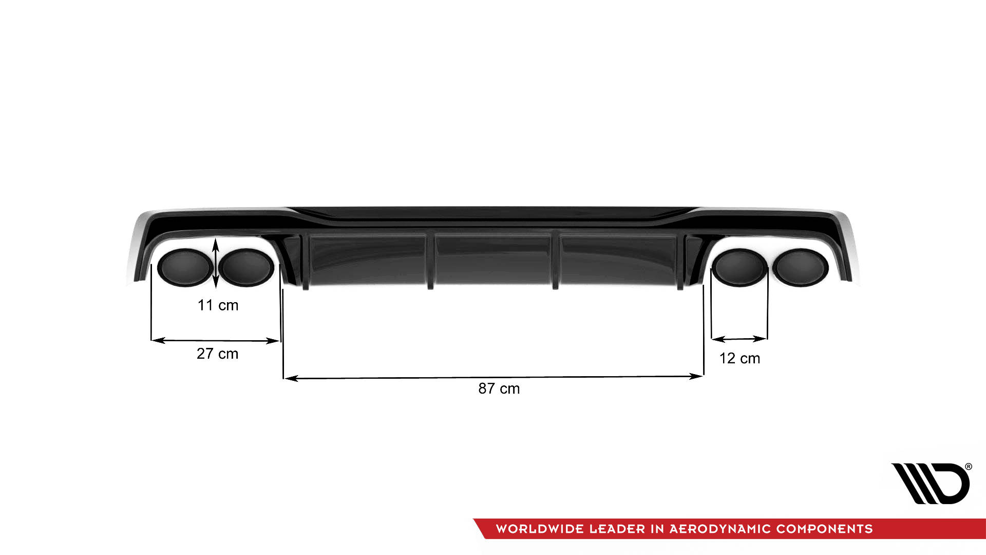 Street+ Heck Ansatz Diffusor passend für Audi A6 S-Line / S6 C8 / C8 FL schwarz Hochglanz