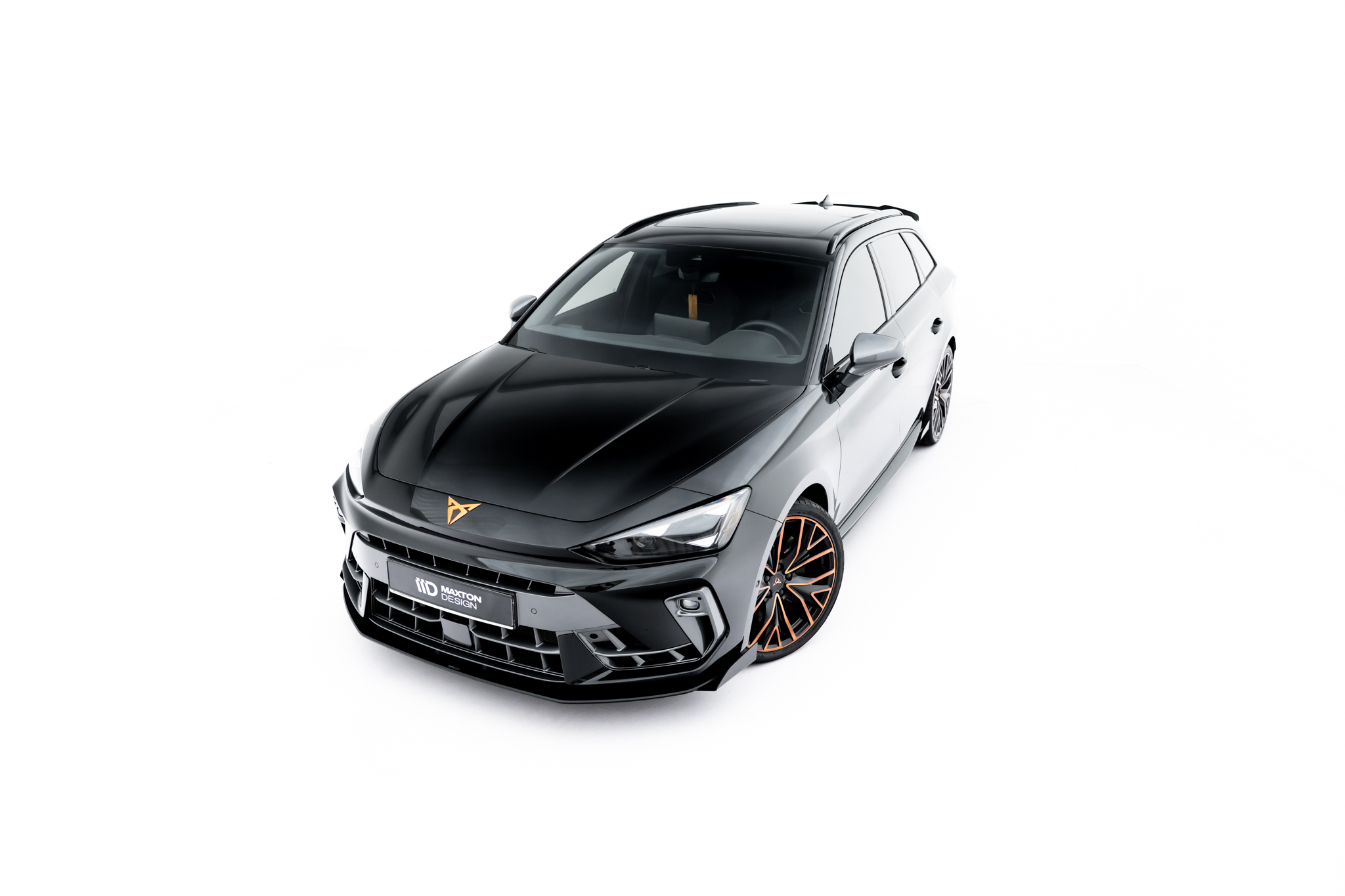 Frontlippe passend für CUPRA Leon ST / Hatchback Mk1 FL roter Kern + Hochglanz Flaps